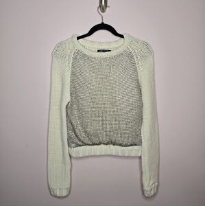 KATHRYN MCCARRON knit metallic sweater in cream